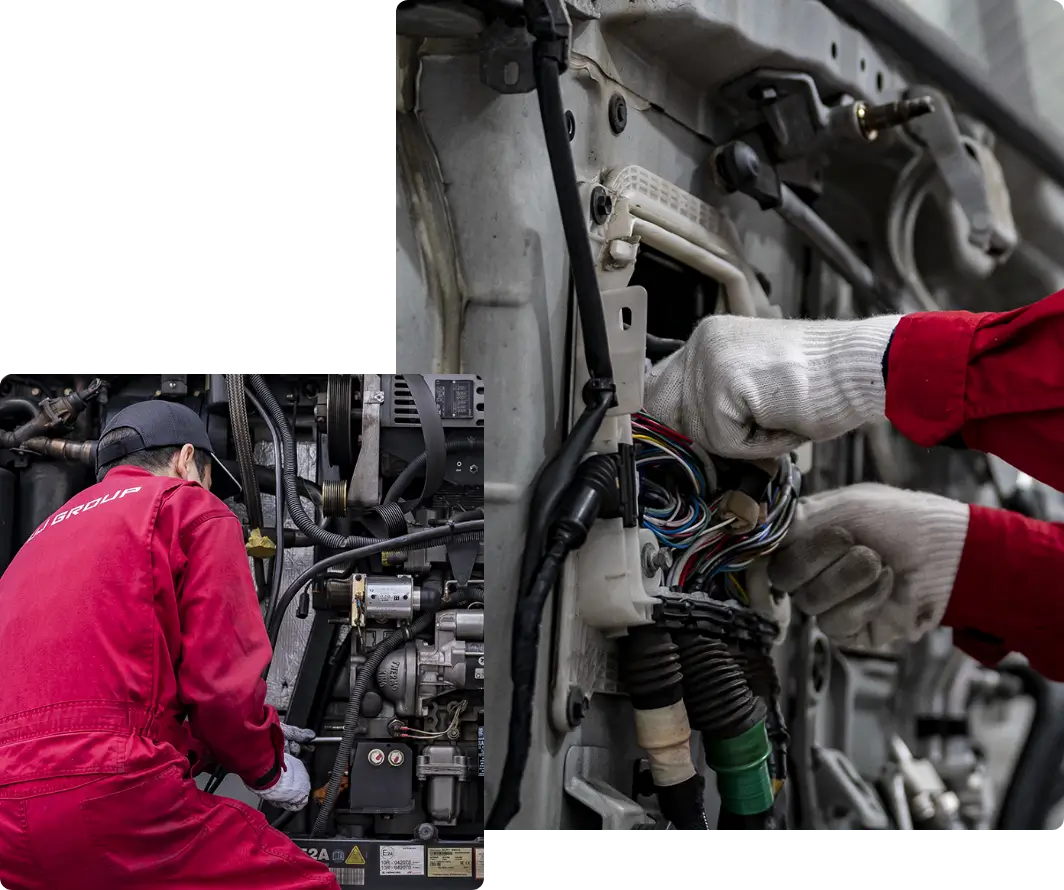 電装関連の作業風景
